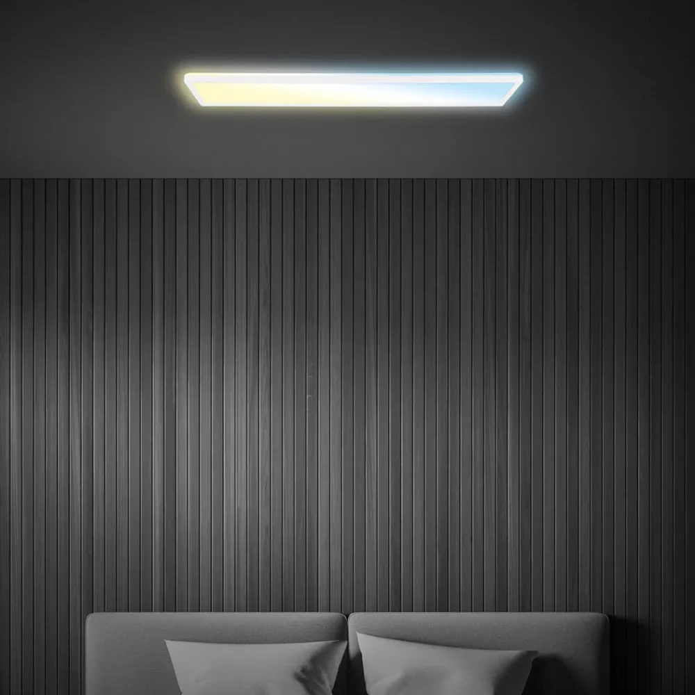 Briloner Arbejdsrum/Kontor > LED-panel Tava CCT, hvid, 98 x 20 cm, baggrundsbelysning, plast