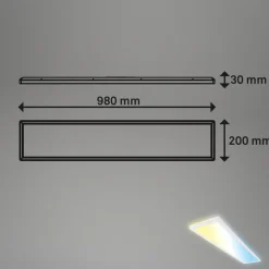 Briloner Arbejdsrum/Kontor > LED-panel Tava CCT, hvid, 98 x 20 cm, baggrundsbelysning, plast