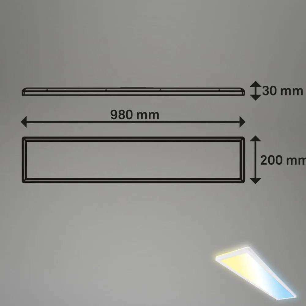 Briloner Arbejdsrum/Kontor > LED-panel Tava CCT, hvid, 98 x 20 cm, baggrundsbelysning, plast