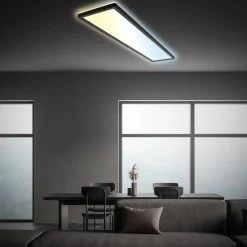 Arbejdsrum/Kontor ^ Briloner LED-panel Tava CCT, sort, 98 x 20 cm baggrundsbelysning plast