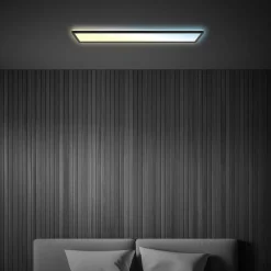 Arbejdsrum/Kontor ^ Briloner LED-panel Tava CCT, sort, 98 x 20 cm baggrundsbelysning plast