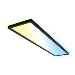 Arbejdsrum/Kontor ^ Briloner LED-panel Tava CCT, sort, 98 x 20 cm baggrundsbelysning plast