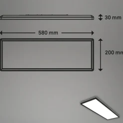 Arbejdsrum/Kontor|Loftlamper ^ Briloner LED-panel til overflademontering Slim 58x20cm on/off 4.000K sort