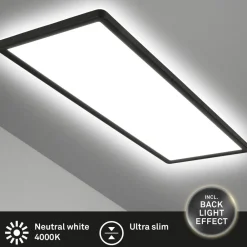 Arbejdsrum/Kontor|Loftlamper ^ Briloner LED-panel til overflademontering Slim 58x20cm on/off 4.000K sort