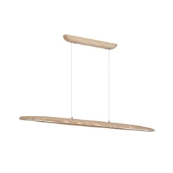 Searchlight Pendellamper > LED-pendellampe Kenzie, længde 60 cm, lysebrun, træ, CCT