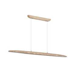 Searchlight Pendellamper > LED-pendellampe Kenzie, længde 60 cm, lysebrun, træ, CCT