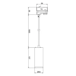 Skinnesystem ^ Deko-Light LED-pendellampe Lucea 3-faset 10W sort