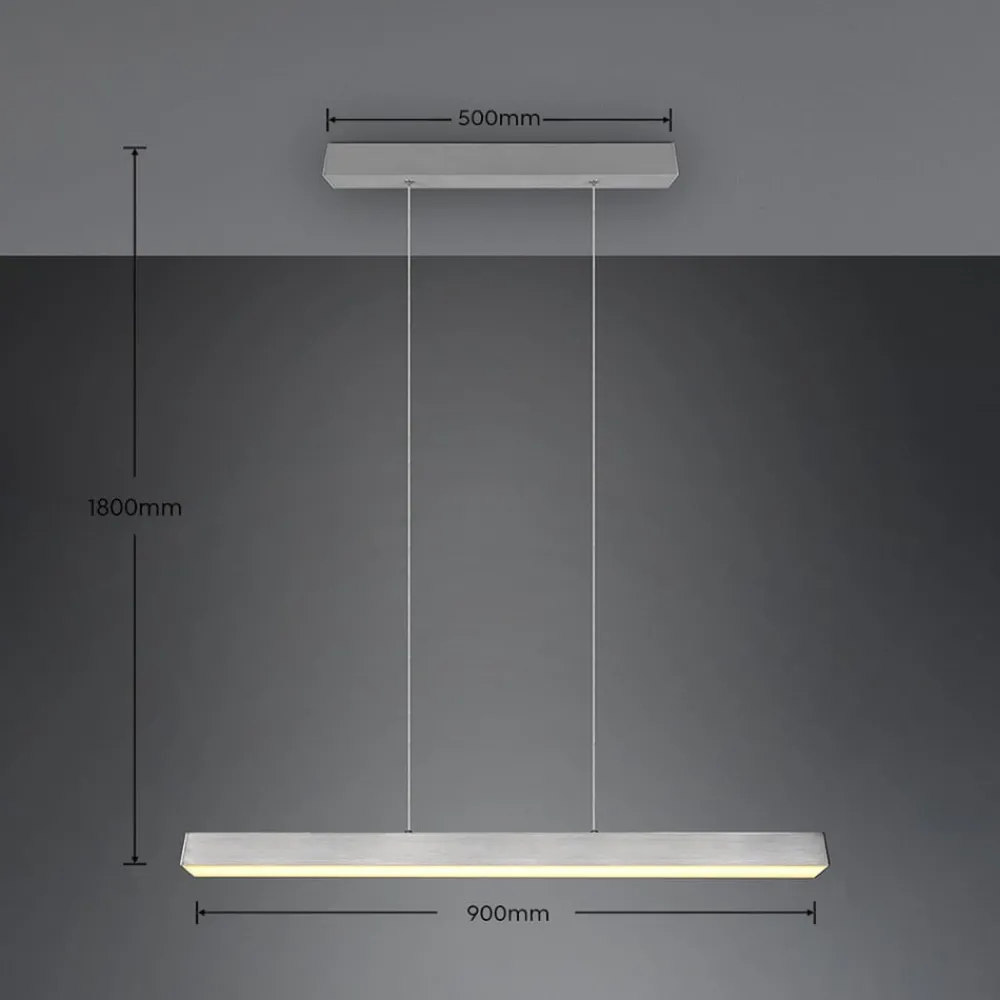 Skinnesystem ^ Trio Lighting LED-pendellampe Paros DUOline, bjælke, nikkel