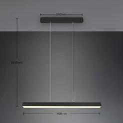 Skinnesystem ^ Trio Lighting LED-pendellampe Paros DUOline, bjælke, sort