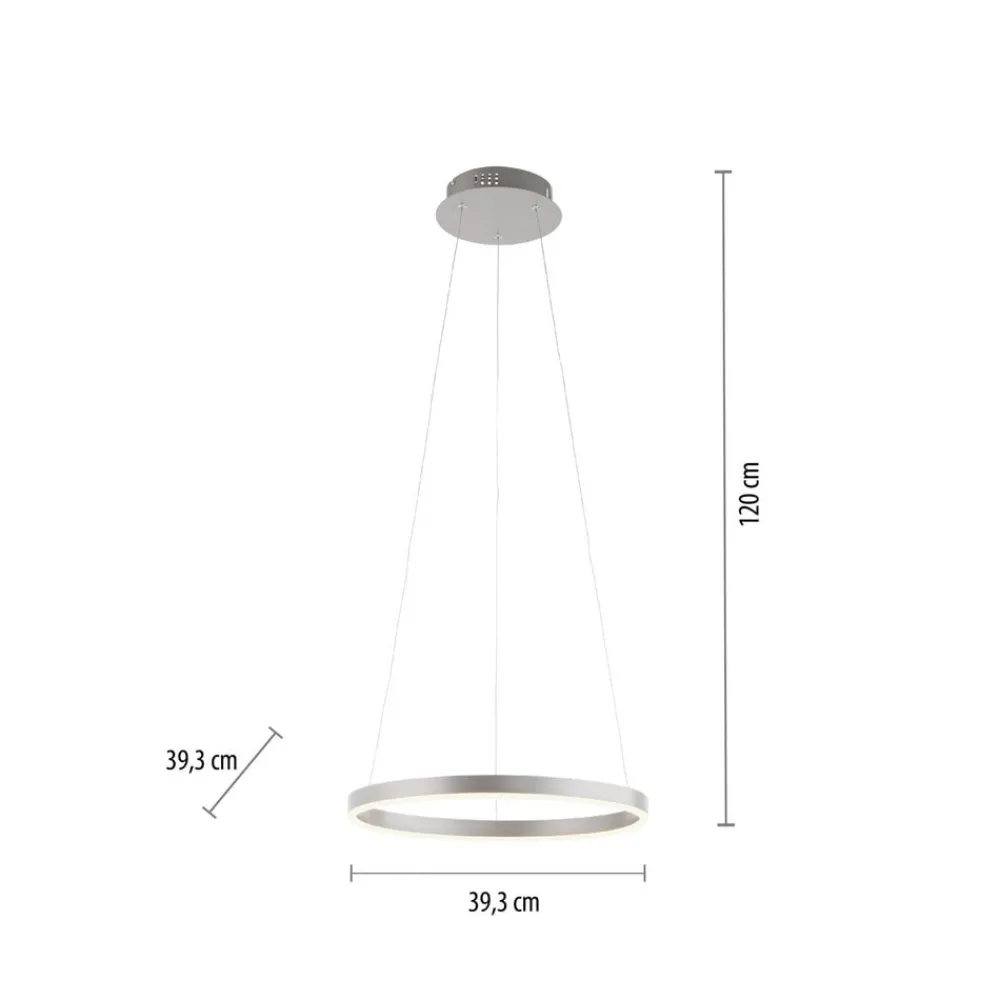 JUST LIGHT. GmbH Pendellamper > LED-pendellampe Ritus, Ø 39,3 cm, aluminium