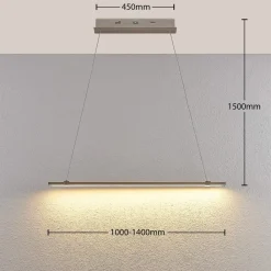 Pendellamper|Pendellamper ^ Lucande LED-pendellampe Tymon i bjælkeform, smal, udtræk