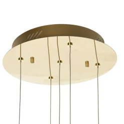 Pendellamper|Pendellamper ^ Schuller Valencia LED-pendel Rocio, 5-lys, rund, metal, glas, guld