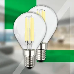 Filament Pære ^ Briloner LED-pære dråbe E14 4W klar 3000K 840lm energiklasse 2er