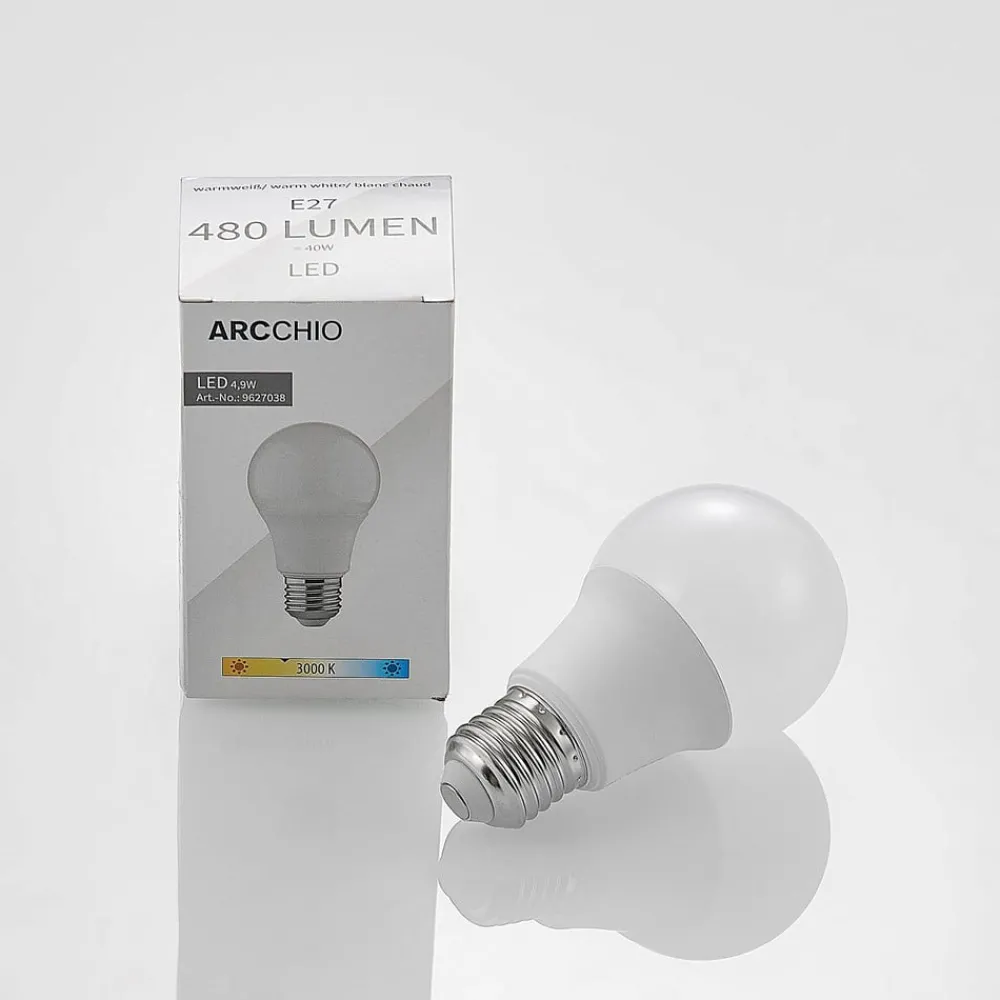Arcchio Led Pærer > LED-pære E27 A60 4,9 W 3.000 K opal, sæt m. 3 stk