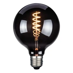 Filament Pære ^ FH Lighting LED-pære, E27, G125, røgfarvet, 4 W, 1800 K, 60 lm