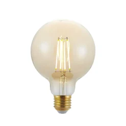 Dæmpbar Led-Pære|Filament Pære ^ Arcchio LED-pære E27 G95 6,5W 2.500K ravfarvet 3-trins dæmpbar