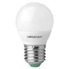 Led Pærer ^ MEGAMAN LED-pære E27 Miniglobe 5,5W, varmhvid