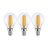 Arcchio Dæmpbar Led-Pære|Filament Pære > LED-pære E14 P45, 4W, klar, 2.700K, dæmpbar, sæt med 3 stk