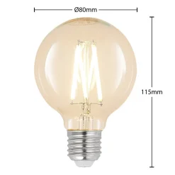 Arcchio Dæmpbar Led-Pære|Filament Pære > LED-pære E27 8W G80 2.700K glødetråd dæmpbar klar