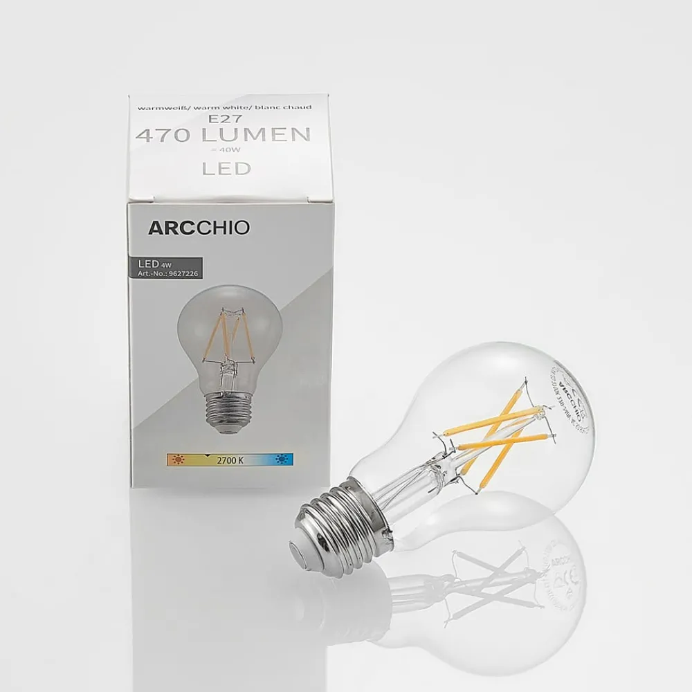 Arcchio Dæmpbar Led-Pære|Filament Pære > LED-pære E27 4W 2.700 K filament dæmpes klar 2 stk