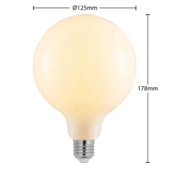 Arcchio Dæmpbar Led-Pære|Led Pærer > LED-pære E27 8W 2.700K G125 Globe, dæmpbar, opal