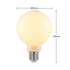 Dæmpbar Led-Pære ^ Arcchio LED-pære E27 4 W 2.700 K G95 globe dæmpes opal, 2