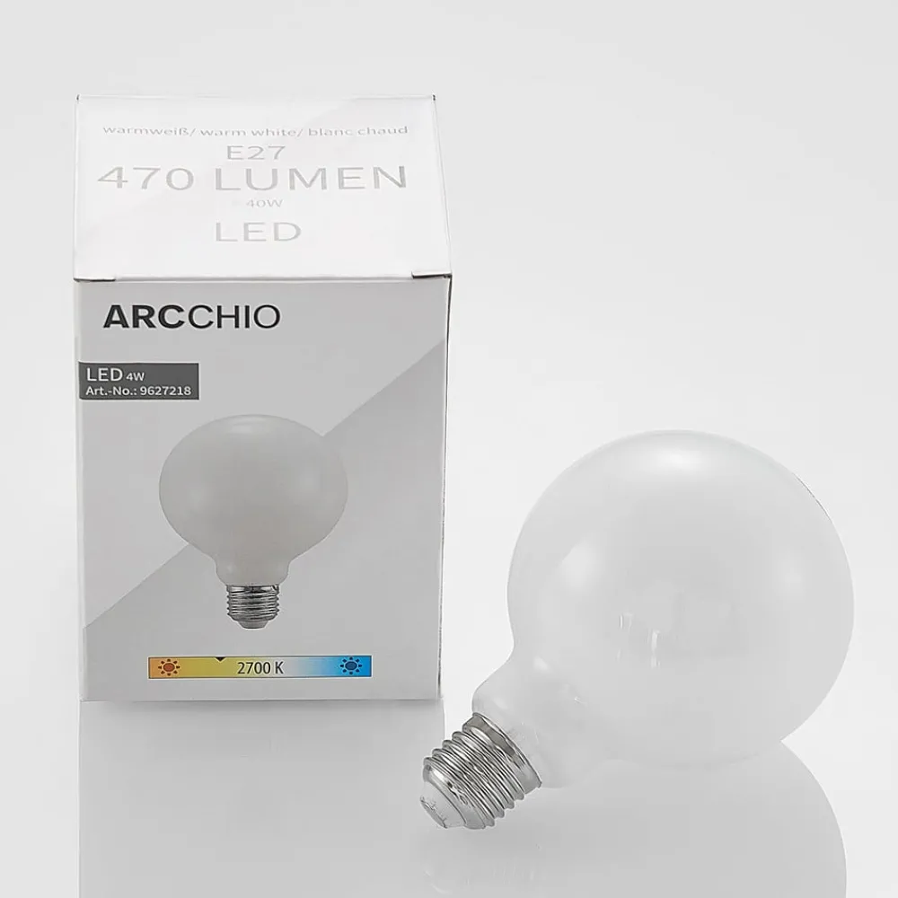 Dæmpbar Led-Pære ^ Arcchio LED-pære E27 4 W 2.700 K G95 globe dæmpes opal, 2