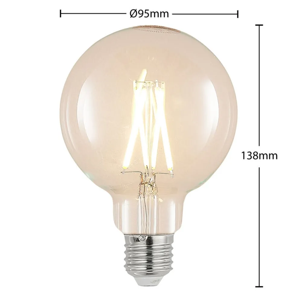 Dæmpbar Led-Pære|Filament Pære ^ Arcchio LED-pære E27 8W 2.700K G95 Globe, glødetråd, klar