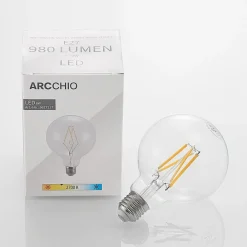 Dæmpbar Led-Pære|Filament Pære ^ Arcchio LED-pære E27 8W 2.700K G95 Globe, glødetråd, klar