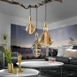 Dæmpbar Led-Pære|Filament Pære ^ Sigor LED-pære Giant Drop E27 5W Filament 918 dim guld