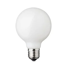 DESIGN BY US Dæmpbar Led-Pære > LED-pære Globe, E27, Ø 8 cm, mat, 5 W, 2.200 K