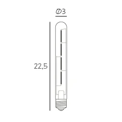 DESIGN BY US Dæmpbar Led-Pære > LED-pære Long Tube 225, E27, 3,5 W, 2.200 K, dæmpbar