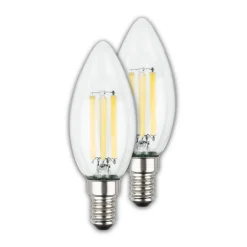 Briloner Filament Pære|Led Pærer > LED-pære stearinlys E14 4W klar 3000K 840 lm energiklasse 2er