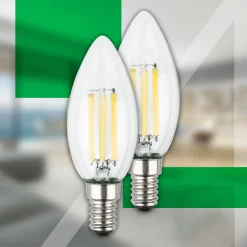 Briloner Filament Pære|Led Pærer > LED-pære stearinlys E14 4W klar 3000K 840 lm energiklasse 2er