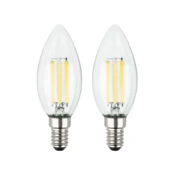 Briloner Filament Pære > LED-pære stearinlys E14 2,5W klar 3000K 525 lm energiklasse 2er