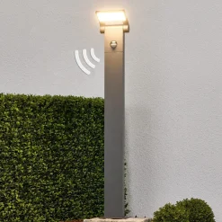 Gadebelysning Med Sensor|Gadebelysning ^ Lucande LED-pullert Marius med sensor, 80 cm