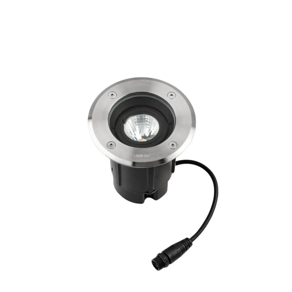 Nedgravet Udebelysning ^ LEDS-C4 LED nedgravningslampe Gea Easy, 827, grå, Ø 12,5 cm