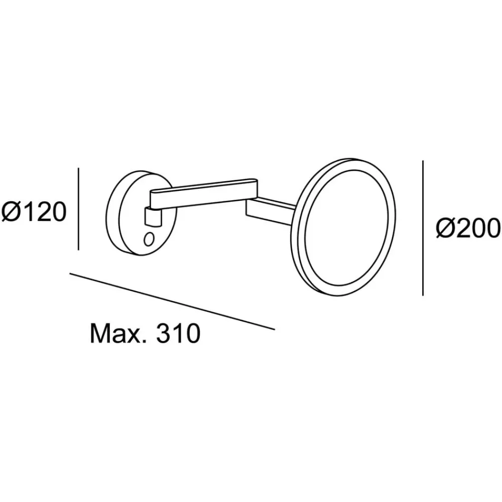 Møbel Og Interiør ^ LEDS-C4 Vanity vægspejl med LED, 3.000 K, sort
