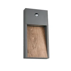 Trio Lighting Væglampe Med Sensor > LED-sensor-udendørs LED-væglampe SALMON, trælook, højde 33 cm IP44