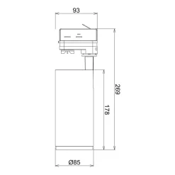 Skinnesystem ^ Deko-Light LED-skinnespot Lucea 3-faset 15W sort