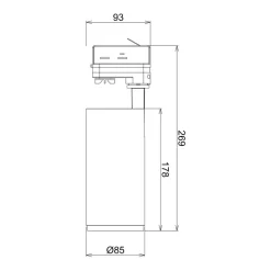 Skinnesystem ^ Deko-Light LED-skinnespot Lucea 3-faset 20W sort