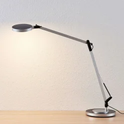 Lindby Arbejdsrum/Kontor|Bordlamper > LED-skrivebordlampe Rilana med dæmper, sølv