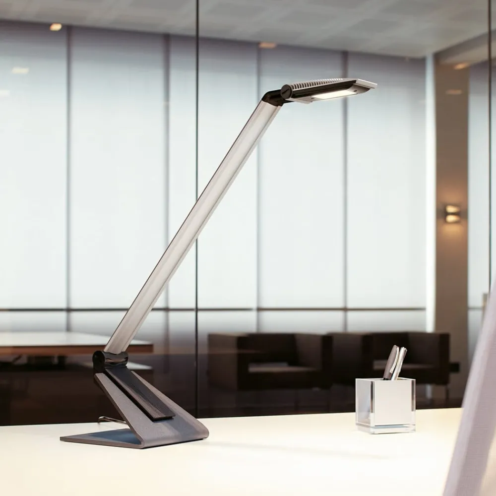 Maul Arbejdsrum/Kontor > LED-skrivebordslampe solaris, sølv, højde 64 cm