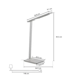 Arbejdsrum/Kontor|Bordlamper ^ Aluminor LED-skrivebordslampe Orbit med induktion sølv