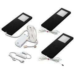 Underskabsbelysning ^ Hera LED Slim-Pad F underskabslampe 3 stk. 4.000 K sort