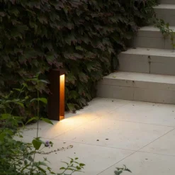 FARO BARCELONA Sokkellamper > LED-sokkellampe Cerler, brun, 35 cm, metal, IP65, CCT