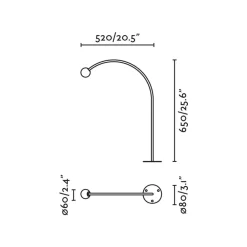 FARO BARCELONA Sokkellamper > LED-sokkellampe Cuca, sort, stål/glas, højde 65 cm