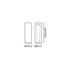 FARO BARCELONA Sokkellamper > LED-sokkellampe Grot, 2700K, grå, beton, IP55, højde 40 cm