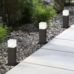 Trio Lighting Sokkellamper > LED-sokkellampe HUDSON, antracit, højde 30 cm, metal IP44