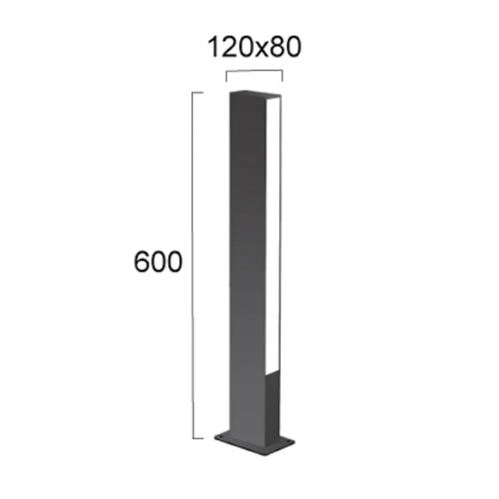 Viokef Sokkellamper > LED-sokkellampe Lir, højde 60 cm, mørkegrå metal, 2 lyskilder